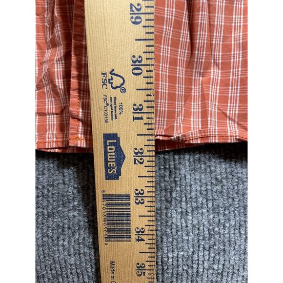 Eddie Bauer Button Down Shirt Men's XL Orange Check Long Sleeve Outdoor Fall - Picture 7 of 9